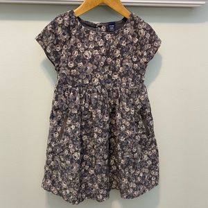 Gap Girls Gray Floral Corduroy Dress (size 4T)